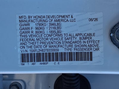 2026 Honda Civic Hatchback Sport