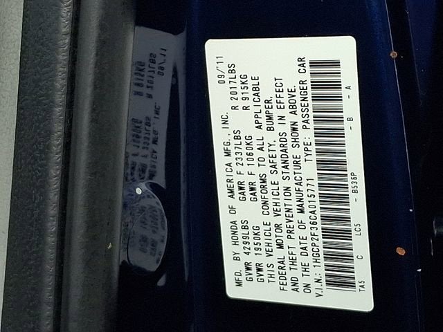 2012 Honda Accord Sdn LX