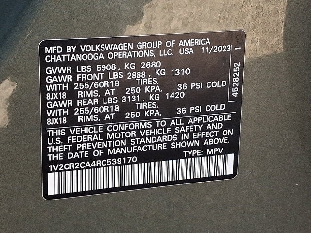 2024 Volkswagen Atlas 2.0T Peak Edition SE w/Technology