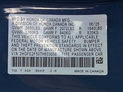 2026 Honda Civic Sedan Sport