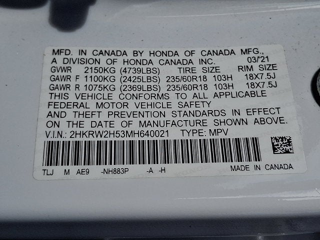 2021 Honda CR-V AWD EX