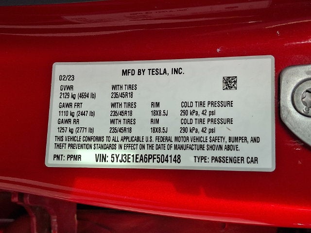 2023 Tesla Model 3 4DR RWD