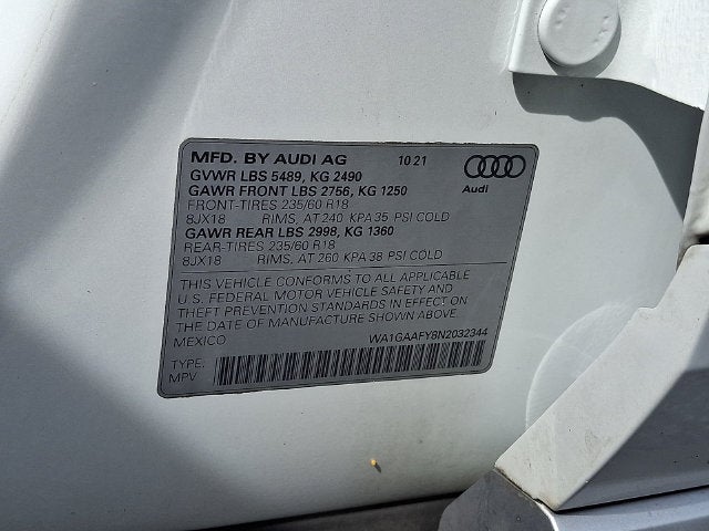 2022 Audi Q5 Premium 45 TFSI S line quattro S tronic