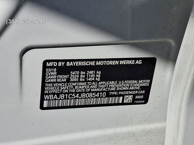 2018 BMW 5 Series 530e xDrive iPerformance