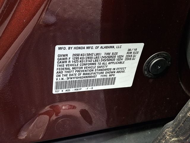 2019 Honda Pilot Touring 7 Passenger