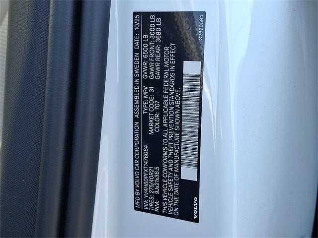 2026 Volvo XC90 Plug-In Hybrid T8 Ultra 7 Passenger